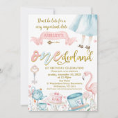 ヴィンテージフローラアリスinオネダーランド1歳 招待状 (正面)