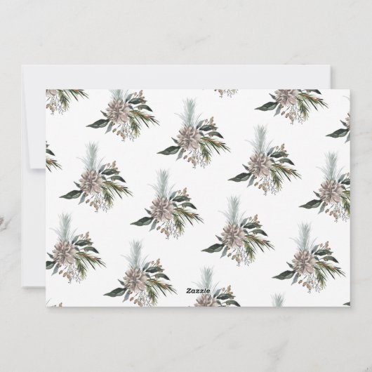 ヴィンテージフローラアルファベットメリークリスマスフォト シーズンカード (裏面)