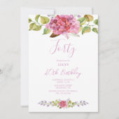 ヴィンテージフローラアレンジメント誕生日パーティー 招待状 (正面)