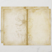 ヴィンテージフローラアンティークスタイル仕訳帳紙 (正面/裏面)