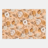 ヴィンテージフローラアンティークピーチクリームボホワイルドフラワー ラッピングペーパーシート (正面2)