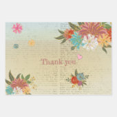 ヴィンテージフローラアンティーク植物学 ラッピングペーパーシート (正面)