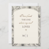 ヴィンテージフローラアーチフレームクリスチャン結婚ズ 招待状 (裏面)