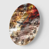 ヴィンテージフローラアートウッド ラージ壁時計 (傾斜)