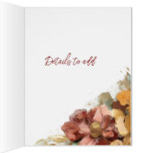 ヴィンテージフローラアートカード日付を保存，招待状 (内側(右))