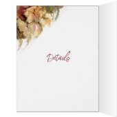 ヴィンテージフローラアートカード日付を保存，招待状 (内側(左))