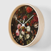 ヴィンテージフローラアートリビングルームオフィスデコールウッド 壁時計 (傾斜)