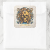 ヴィンテージフローラアートレ不気味オユニークスカル スクエアシール (バッグ)