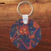 ヴィンテージフローラアールデコ、ガーデンフラワー キーホルダー (正面)