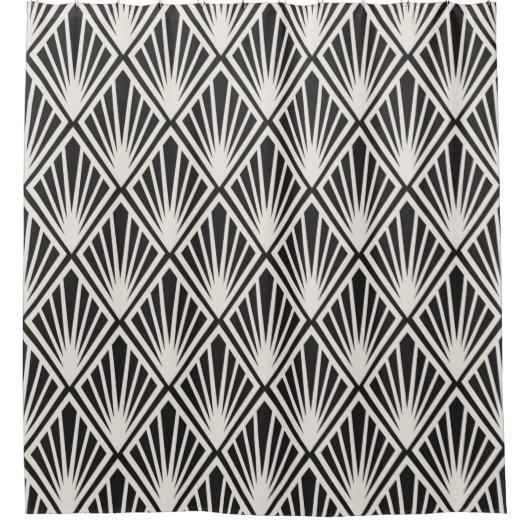 ヴィンテージフローラアールヌーボーシームレスパターン。ジオメ シャワーカーテン (正面)