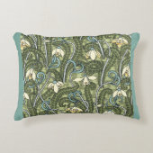 ヴィンテージフローラアールヌーボースノードロップフラワー アクセントクッション (正面)