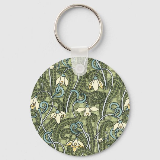 ヴィンテージフローラアールヌーボースノードロップフラワー キーホルダー (正面)