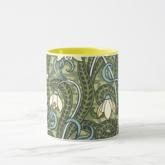 ヴィンテージフローラアールヌーボースノードロップフラワー マグカップ (中央)