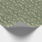 ヴィンテージフローラアールヌーボースノードロップフラワー ラッピングペーパー (角)