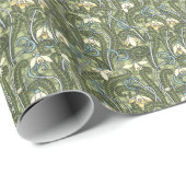 ヴィンテージフローラアールヌーボースノードロップフラワー ラッピングペーパー (ロールコーナー)