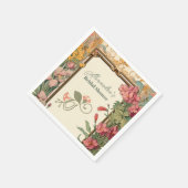 ヴィンテージフローラアールヌーボーブライダルシャワー スタンダードカクテルナプキン (角)