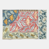 ヴィンテージフローラアールヌーボーポピーの花 キッチンタオル (横)