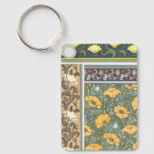 ヴィンテージフローラアールヌーボーポピーの花 キーホルダー (正面)