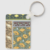 ヴィンテージフローラアールヌーボーポピーの花 キーホルダー (裏面)