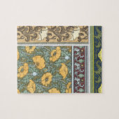 ヴィンテージフローラアールヌーボーポピーの花 ジグソーパズル (横)