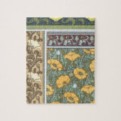 ヴィンテージフローラアールヌーボーポピーの花 ジグソーパズル (縦)