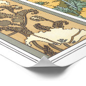 ヴィンテージフローラアールヌーボーポピーの花 ポスター (角)