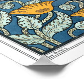 ヴィンテージフローラアールヌーボーポピーの花 ポスター (角)