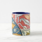 ヴィンテージフローラアールヌーボーポピーの花 マグカップ (中央)