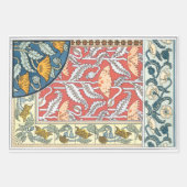 ヴィンテージフローラアールヌーボーポピーの花 ラッピングペーパーシート (正面)