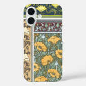 ヴィンテージフローラアールヌーボーポピーの花 Case-Mate iPhoneケース (裏面)