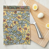 ヴィンテージフローラアールヌーボーワイルドゼラニウム花 キッチンタオル (四つ折り)