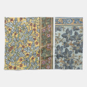 ヴィンテージフローラアールヌーボーワイルドゼラニウム花 キッチンタオル (横)