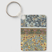 ヴィンテージフローラアールヌーボーワイルドゼラニウム花 キーホルダー (正面)