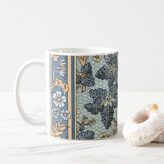 ヴィンテージフローラアールヌーボーワイルドゼラニウム花 コーヒーマグカップ (ドーナツ)