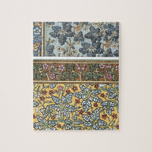 ヴィンテージフローラアールヌーボーワイルドゼラニウム花 ジグソーパズル (縦)