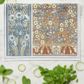 ヴィンテージフローラアールヌーボー矢頭花 キッチンタオル (折り畳み)