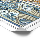 ヴィンテージフローラアールヌーボー矢頭花 ポスター (角)