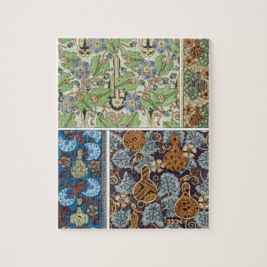 ヴィンテージフローラアールヌーボー野菜，グルド ジグソーパズル (縦)