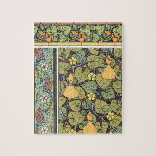 ヴィンテージフローラアールヌーボー野菜，グルド ジグソーパズル (縦)