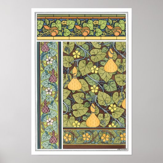 ヴィンテージフローラアールヌーボー野菜，グルド ポスター (正面)