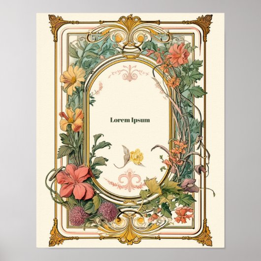 ヴィンテージフローラアールヌーボー ポスター (正面)