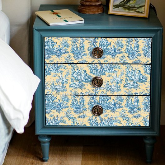 ヴィンテージフローライエローティール（緑がかった色）トワルドジュイ 薄葉紙