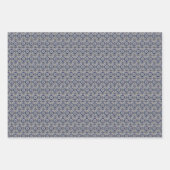 ヴィンテージフローライエローブルーポルトガルのタイル ラッピングペーパーシート (正面3)