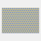 ヴィンテージフローライエローブルーポルトガルのタイル ラッピングペーパーシート (正面)