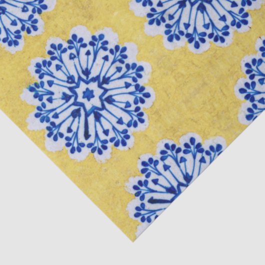 ヴィンテージフローライエローブルーポルトガルのタイル 薄葉紙 (詳細)