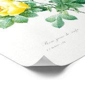 ヴィンテージフローライエローローズ ポスター (角)