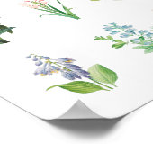 ヴィンテージフローライラストレーションミニマル植物学 ポスター (角)