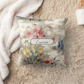 ヴィンテージフローライリュージョン – レトロクラシックフラワーズ クッション (ブランケット)