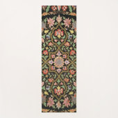 ヴィンテージフローラインディアンパターンブラック&ピーチピンク ヨガマット (正面)