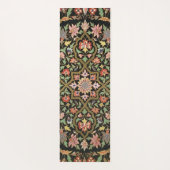 ヴィンテージフローラインディアンパターンブラック&ピーチピンク ヨガマット (裏面)